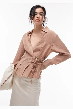 Topshop Camisa Transpassada Texturizada