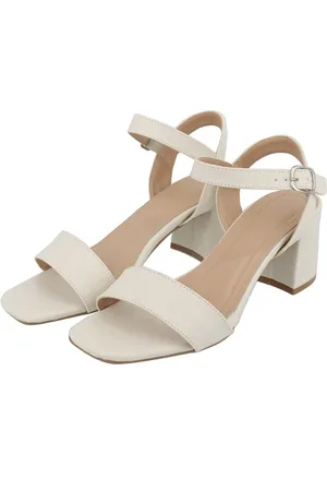 Flor da Pele Sandalia Social Feminina Tira Salto Bloco 80020 Off White