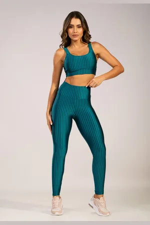Bella Fiore Modas Conjunto Fitness Top Bojo Removível e Calça New Zig
