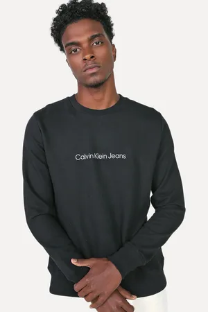 Calvin Klein Moletom Jeans Crewneck Front Logo Mescla