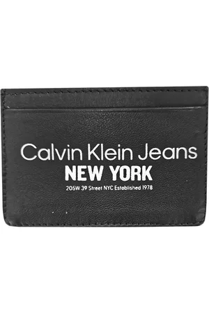 Calvin Klein Carteira Jeans Masculina Porta Cartão CKJ Silk New York Preta