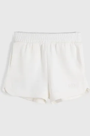 GAP Infantil - Short de Moletom Logo Bordado Off-White