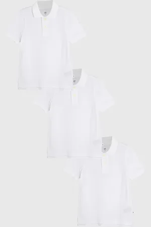 GAP Infantil - Kit Camisa 3pçs Polo Liso Off-White