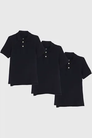GAP Infantil - Kit Camisa 3pçs Polo Lisa Azul-Marinho
