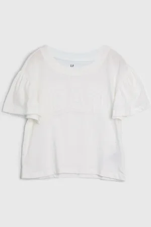GAP Infantil - Camiseta Logo Off-White