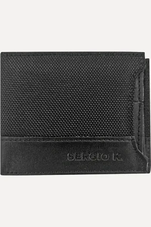 Sergio K. Carteira Masculina Dupla Nylon Texture Preta