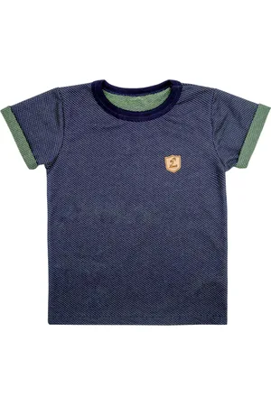 Look Jeans Infantil - Camiseta Malha Curta Marinho