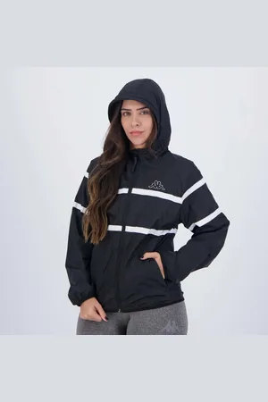 Kappa Jaqueta Corta-Vento Logo Sport Feminina Preta
