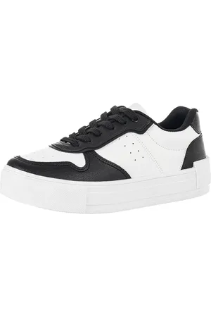 Gigil Tenis Casual Feminino Recortes Preto\/Branco