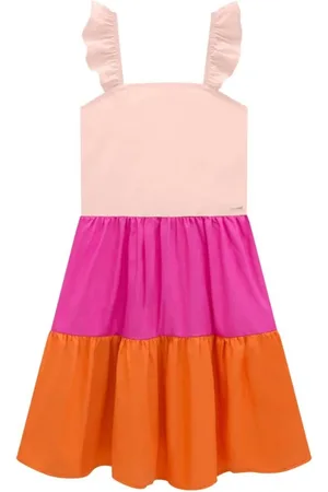 Nina Go Infantil - Vestido Tricolor em Tricoline Feminino