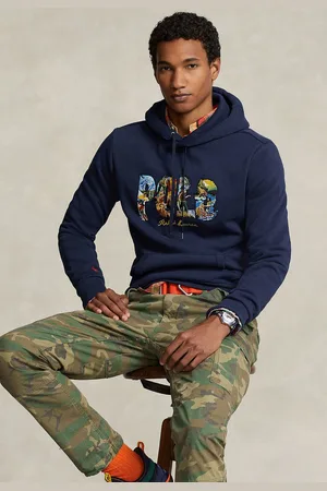 Ralph Lauren Blusa de Moletom Fechada Logo Bordado Azul-Marinho