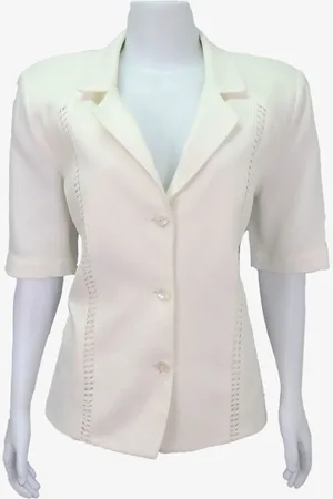 EMIGÊ Camisa Jar-Mod Alongada Texturizada Branca Produto Gentilmente Usado