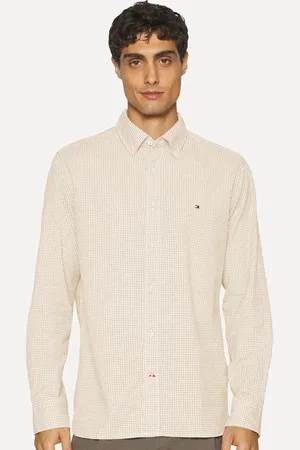 Tommy Hilfiger Camisa Masculina Xadrez Gingham Branca/ Claro