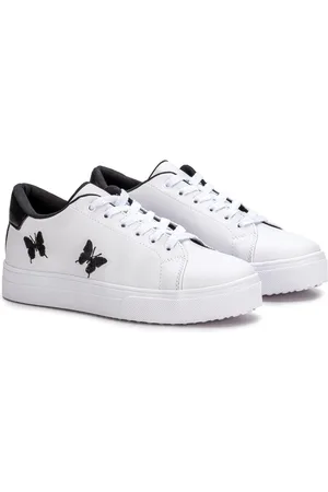 Estilo Shoes Tenis Feminino Casual Branco Borboleta