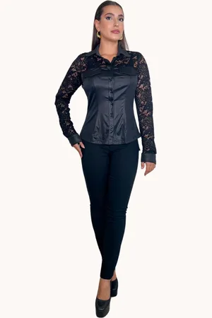 Art CAMISA FEMININA CIRRE COM RENDA