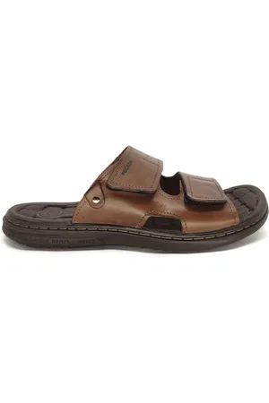 PEGADA Chinelo Masculino Couro Calce Fácil 131283 Pinhão