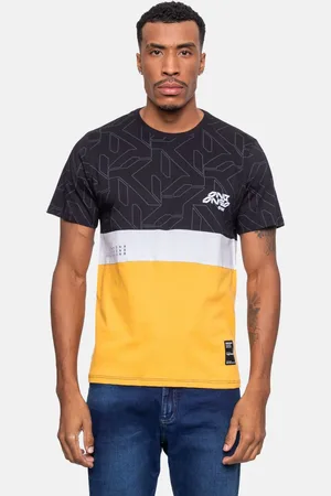 Onbongo Camiseta Masculina Stay Preta e Mostarda