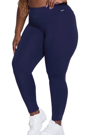 Selene Calça Legging Básica Plus Size Feminina Cintura Alta Marinho