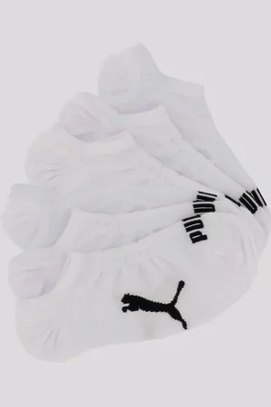 PUMA Kit Meia Sapatilha 6 pares Branca