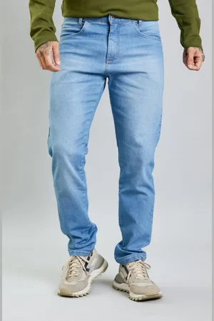 Lemier Jeans Calça Jeans Masculina Slim Fit Tradicional Lavagem Média Lemier Collection