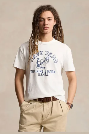 Ralph Lauren Camiseta Reta Navy Off-White