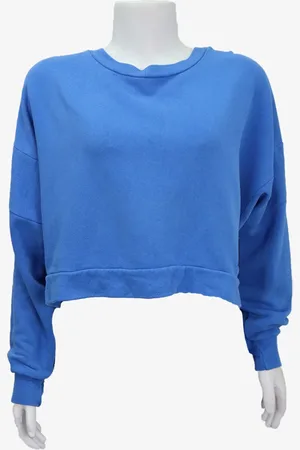 EMIGÊ Blusa Rosá Chá Moletom Lisa Azul Produto Gentilmente Usado