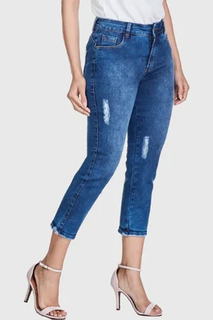 HNO Jeans Calça Jeans Capri Cintura Alta Basic Claro