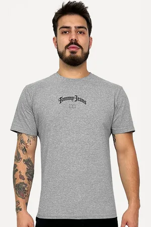 Tommy Hilfiger Camiseta Masculina Regular Grunge Arch Mescla