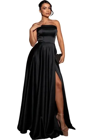 Cia do Vestido Vestido Longo de Festa Madrinhas Formandas Tomara que Caia Com Fenda Princesa Elegante Ilendy