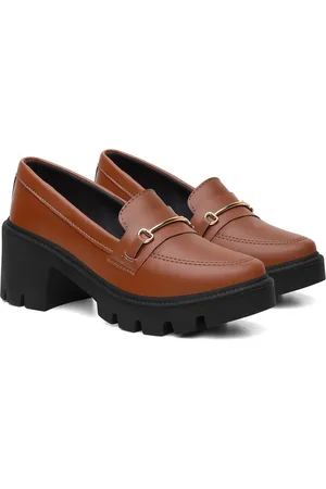 Anna Andrade Sapato Feminino Mocassim Salto Baixo Bloco Oxford Casual Moda Tendência