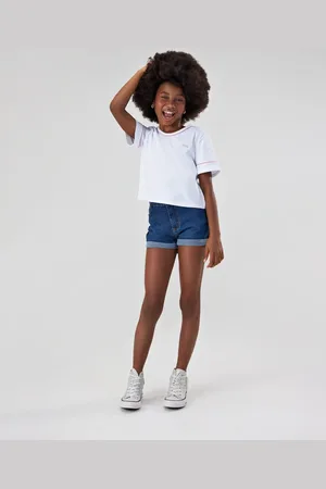 Nina Go Infantil - Short Jeans com Regulagem Interna Feminino