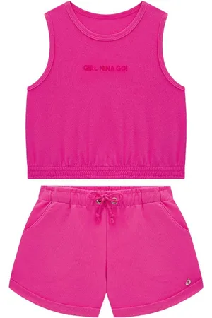 Nina Go Infantil - Conjunto Top e Short em Moletinho Feminino