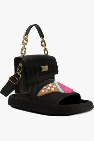 Pópidí Infantil - Kit Bolsa e Chinelo Slide Sandália Juvenil Menina Pópidi