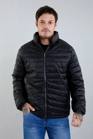 Dialogo Jeans Jaqueta Puffer Masculina Básica Leve com Forro Interno Aveludado