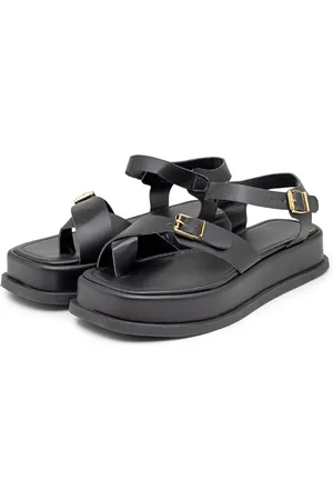 Flor da Pele Sandália Feminina Papete Flatform Tiras Fivela 23410