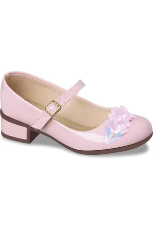 Pepite Moda Infantil Infantil - Sapatilha Feminina Com Salto Baixo Quadrado