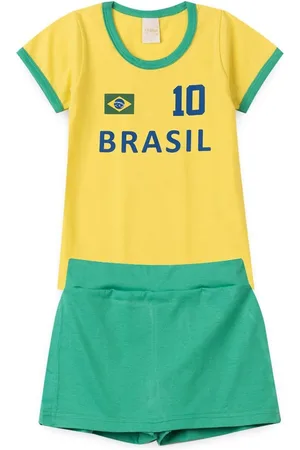 Molekada Infantil - Conjunto Do Brasil Menina Amarela