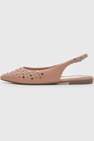 Via Uno Sapatilha Slingback Com Aplicação