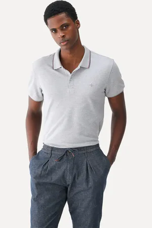 Dudalina Polo Masculina Piquet Gola Frisos Degrade Mescla