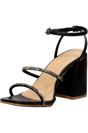 Flor da Pele Sandália Feminina Salto Médio Com Tiras De Stras 12002