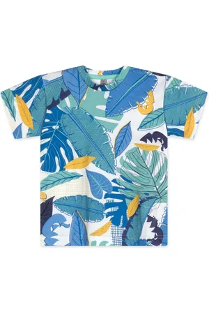 Tigor T. Tigre Infantil - Camiseta Folhas Manga Curta Masculina