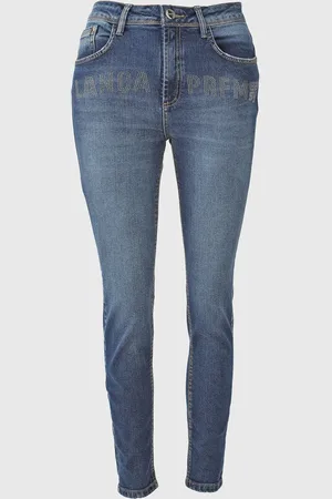 LANCA PERFUME Calça Jeans Skinny Aplicação Hotfix
