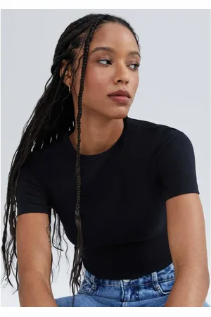 Hering Blusa Feminina Cropped Manga Curta Com Elastano