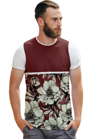 Di Nuevo Camiseta Vermelha Florida Masculina Flores Collection
