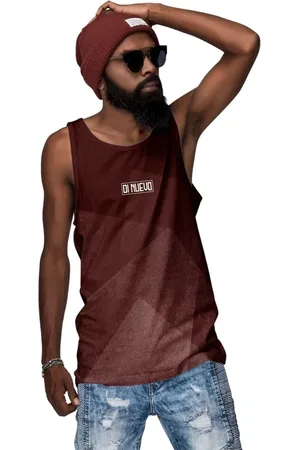 Di Nuevo Camiseta Regata Bordô Mascuilna Retangulos