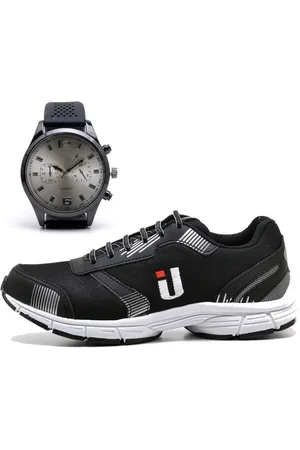 OUSY SHOES Tênis Casual Masculino Academia Corrida Leve Super Resistente Lançamento Mais Relógio Promoção