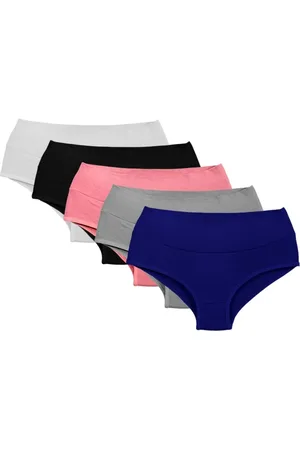 Sigh Kit 5 Calcinhas Cós Alto Em Cotton Lingerie Feminina Algodão Multicor