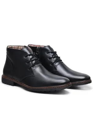 CARMELO SHOES Coturno Masculino Social Casual De Couro Confortável Zíper Lateral