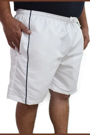 Butu Biru Short Bermuda Plus Size Microfibra Branca