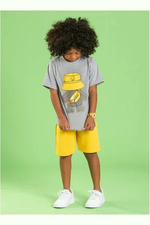 Molekada Infantil - Conjunto Verão Menino Mescla Camiseta E Bermuda Urso